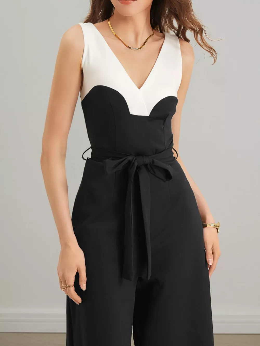 Color Block Wide Leg Jumpsuit, image 5