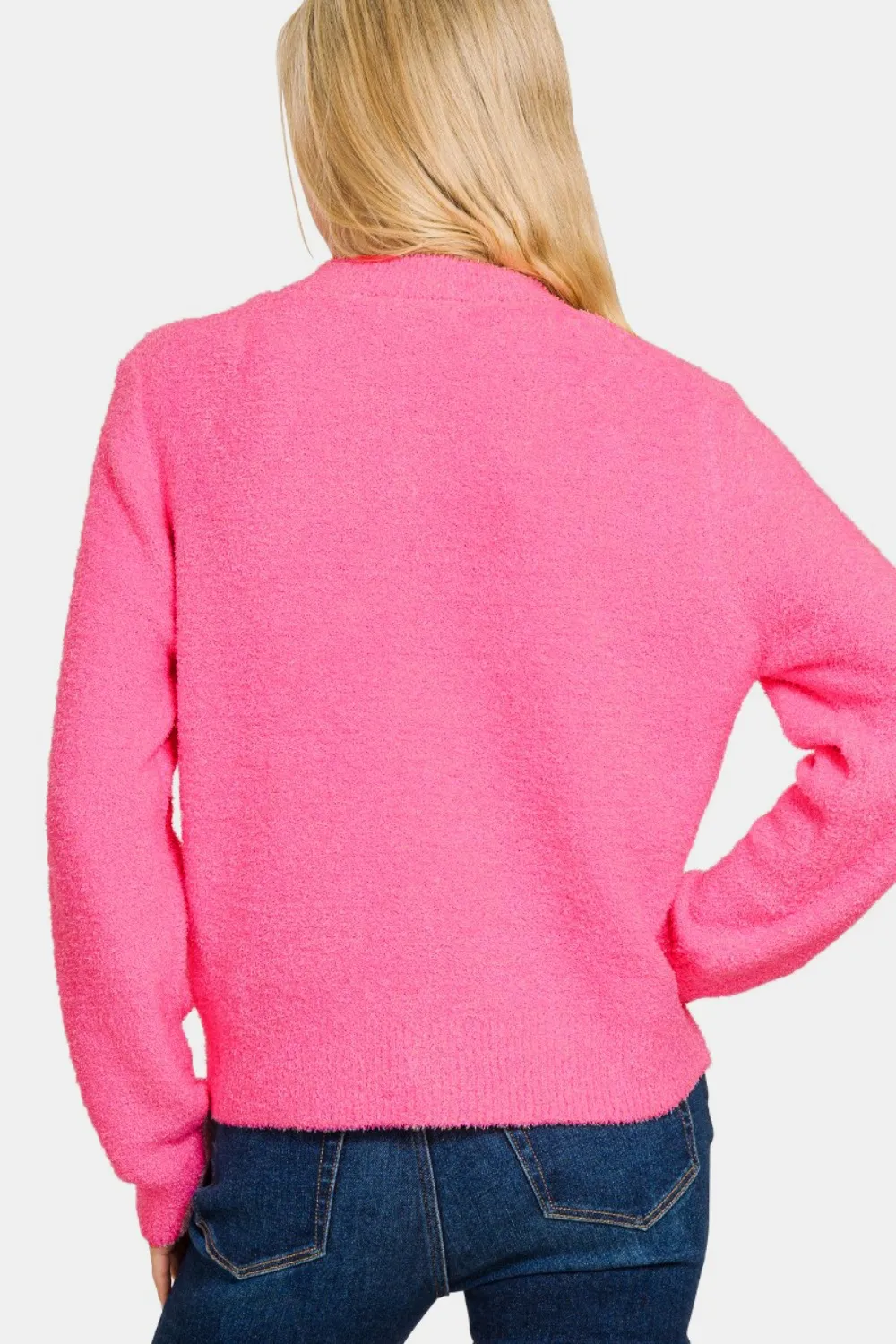 Button Down Long Sleeve Sweater Cardigan, image 4