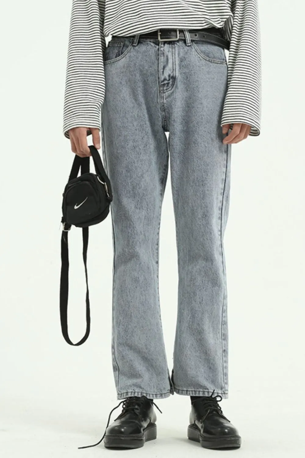 Side Slit Jeans with Pockets