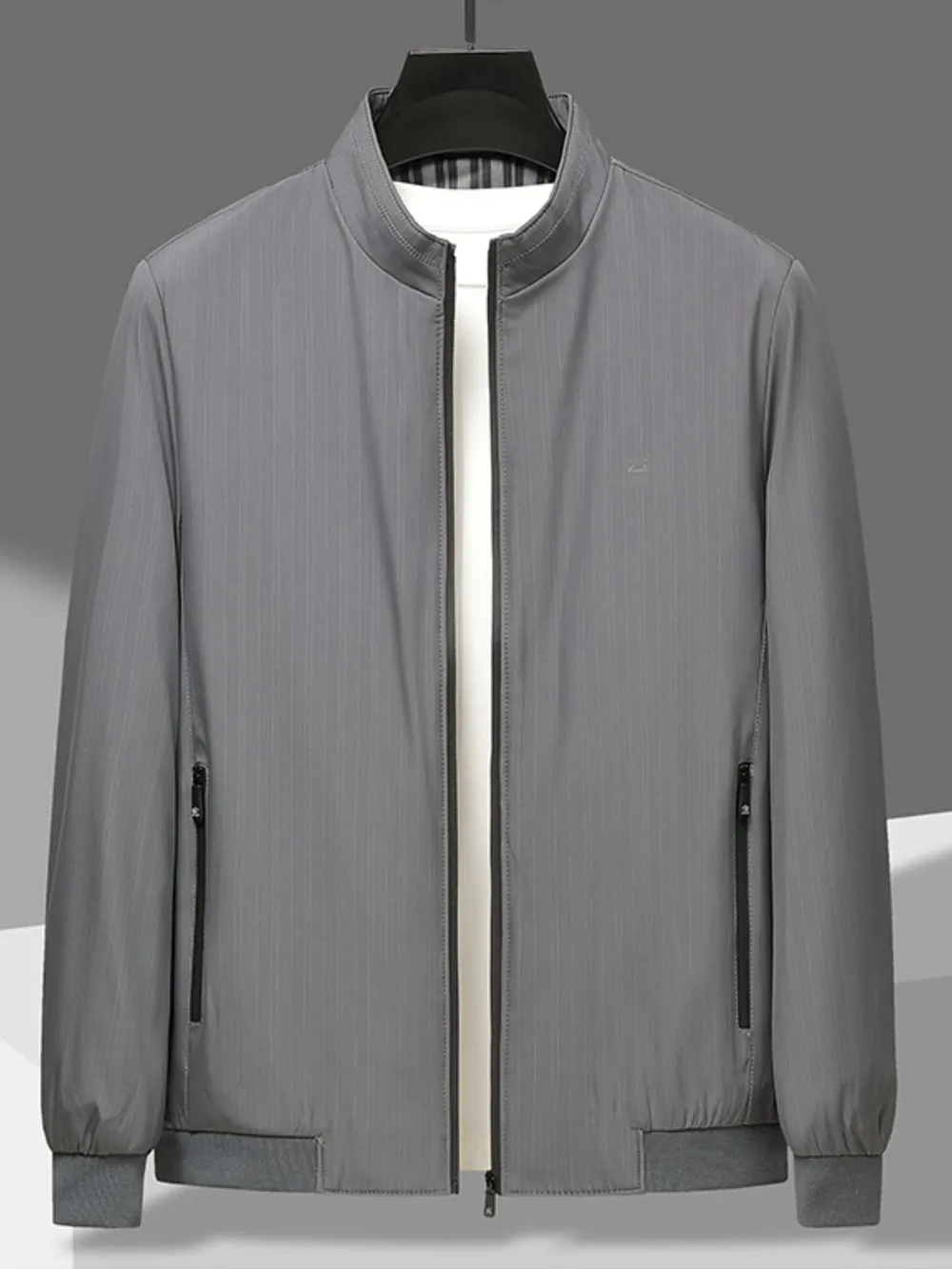Men's Plus Size Zip Up Long Sleeve Jacket, image 7