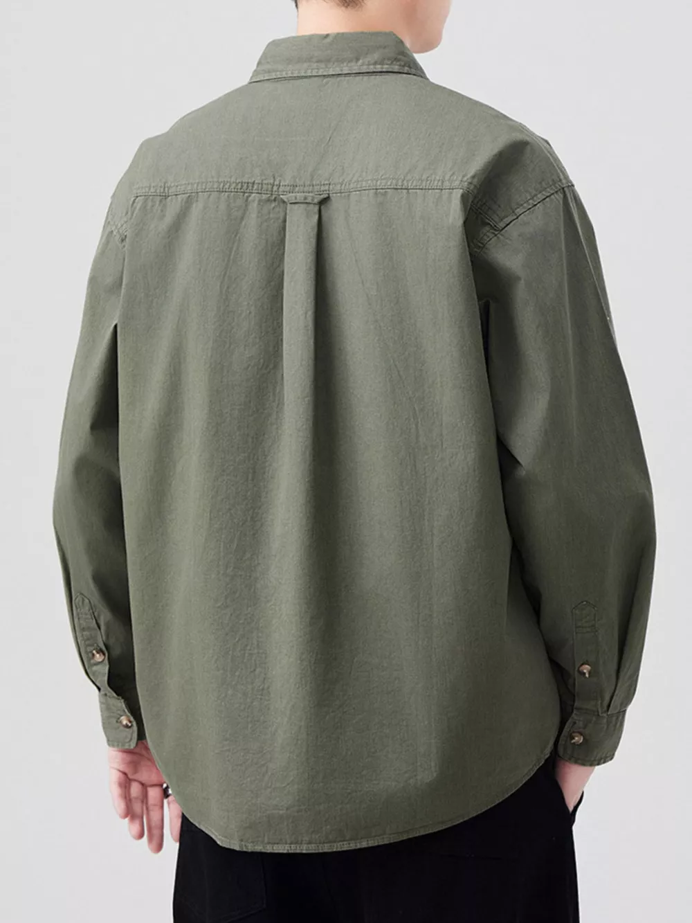 Men's Plus Size Button Up Long Sleeve Shirt, image 8