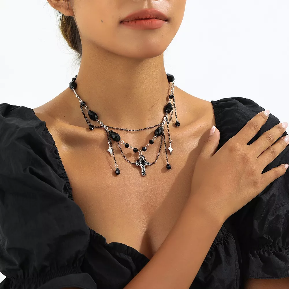 Gothic Cross Pendant Necklace, image 2