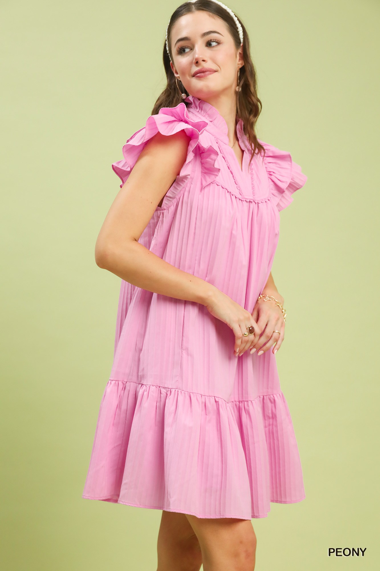 Flutter Sleeve Tiered Dress, image 2