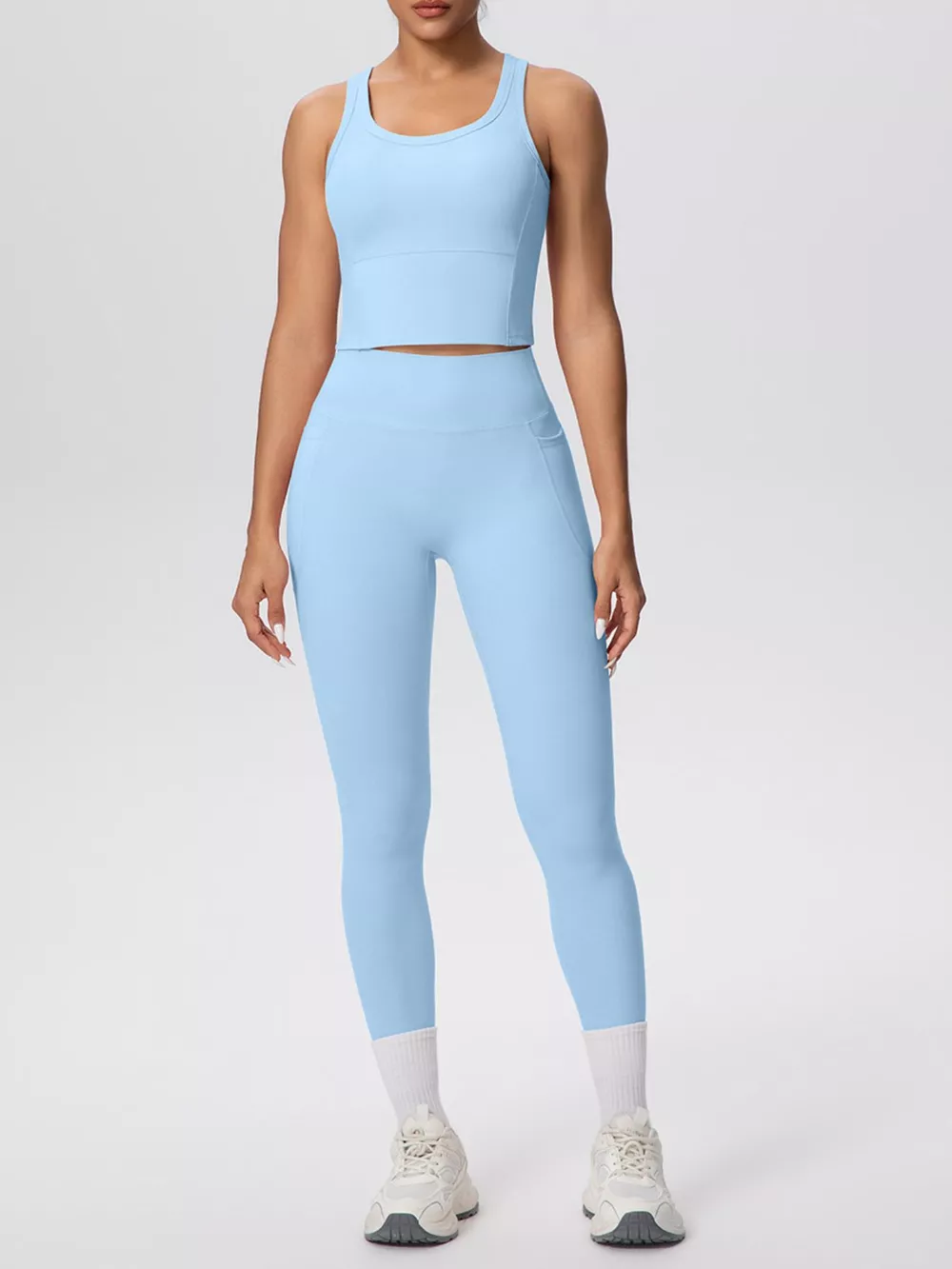 Scoop Neck Tank and High-Waisted Leggings Active Set, image 9