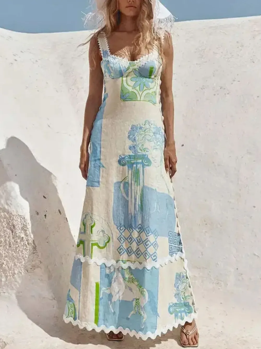 Tied Back Printed Maxi Dress, image 5