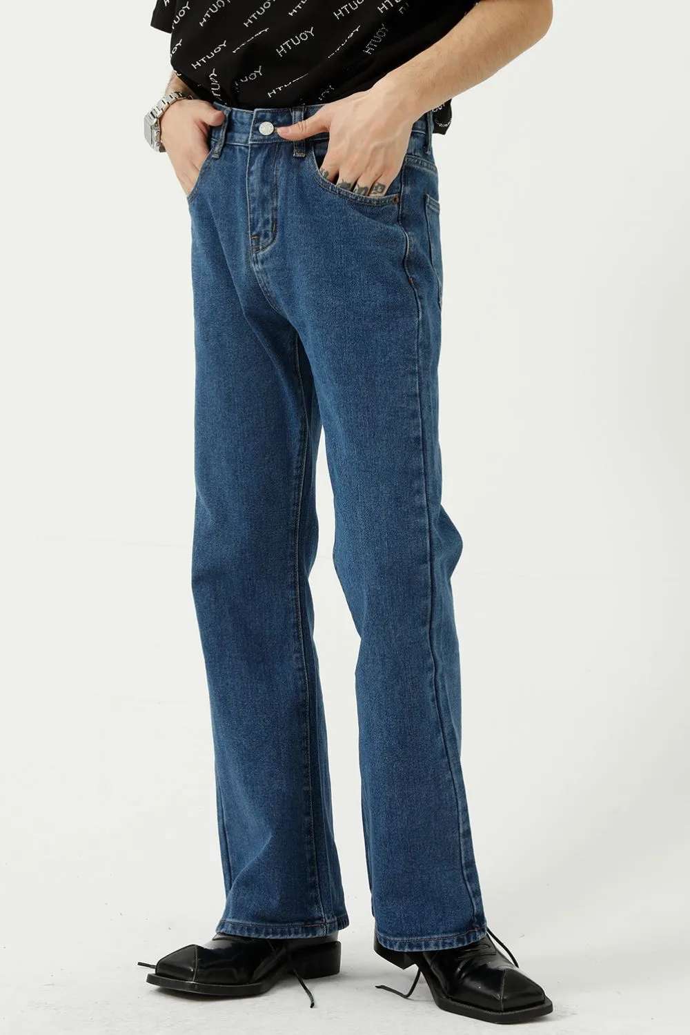 Mid Rise Jeans with Pockets, image 3