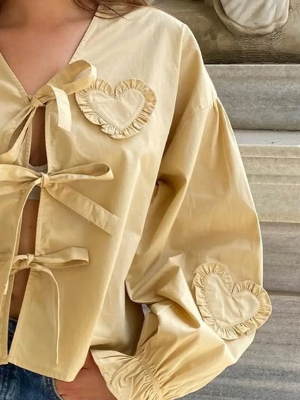 Tied Flounce Sleeve Blouse, image 3