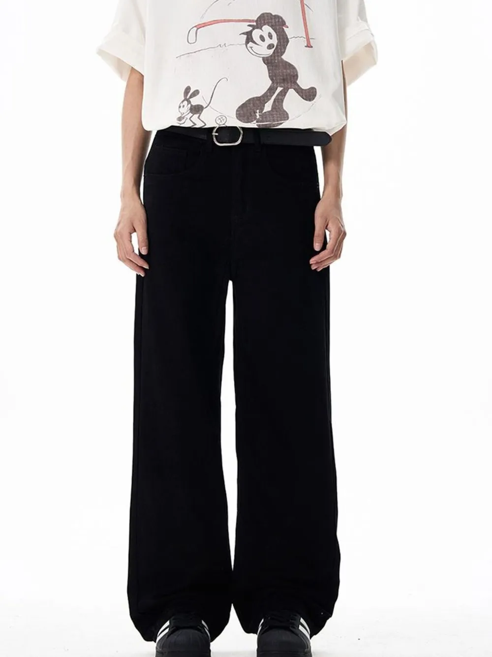 Men's Washed Wide-Leg Cargo Pants