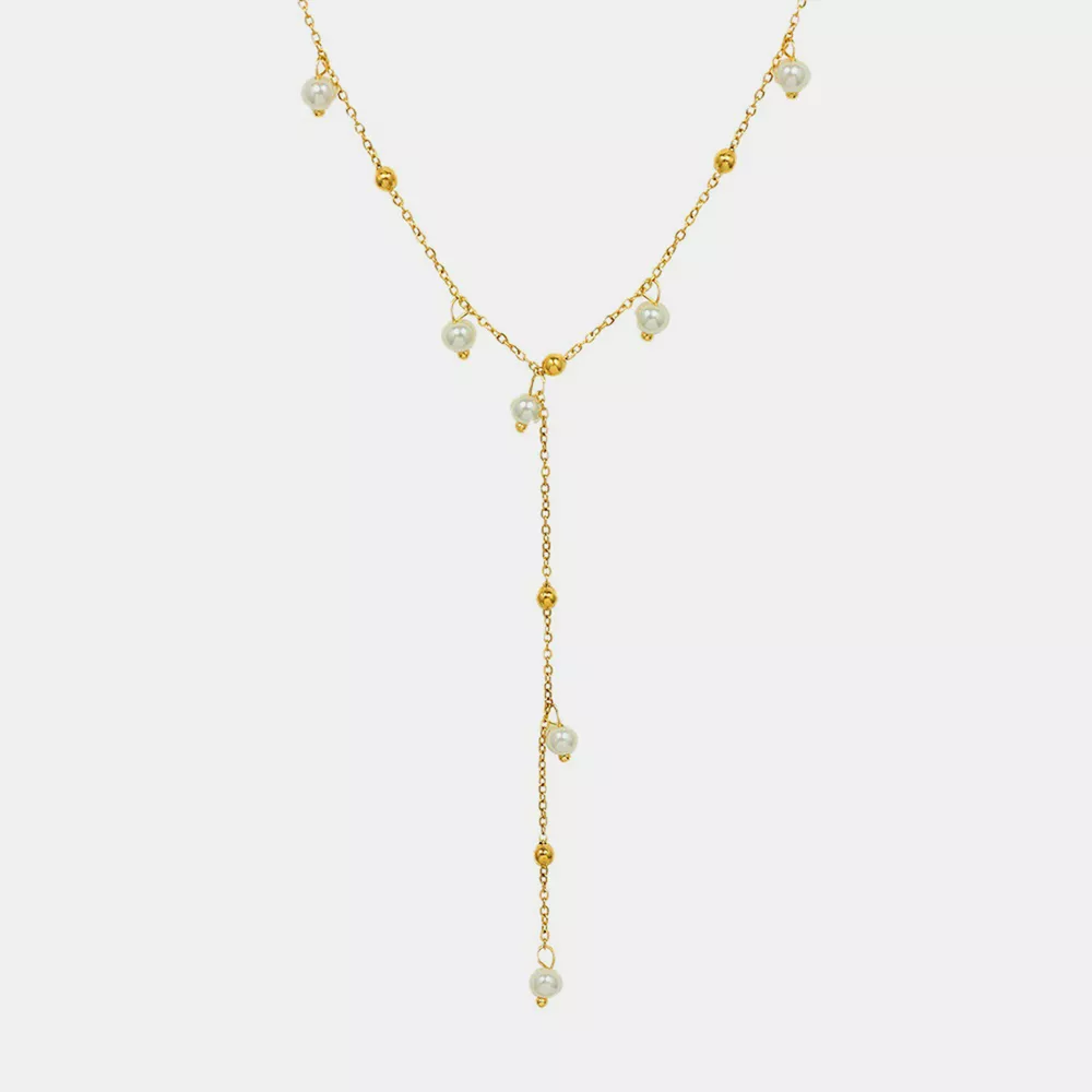 18K Gold-Plated Pearl Drop Necklace