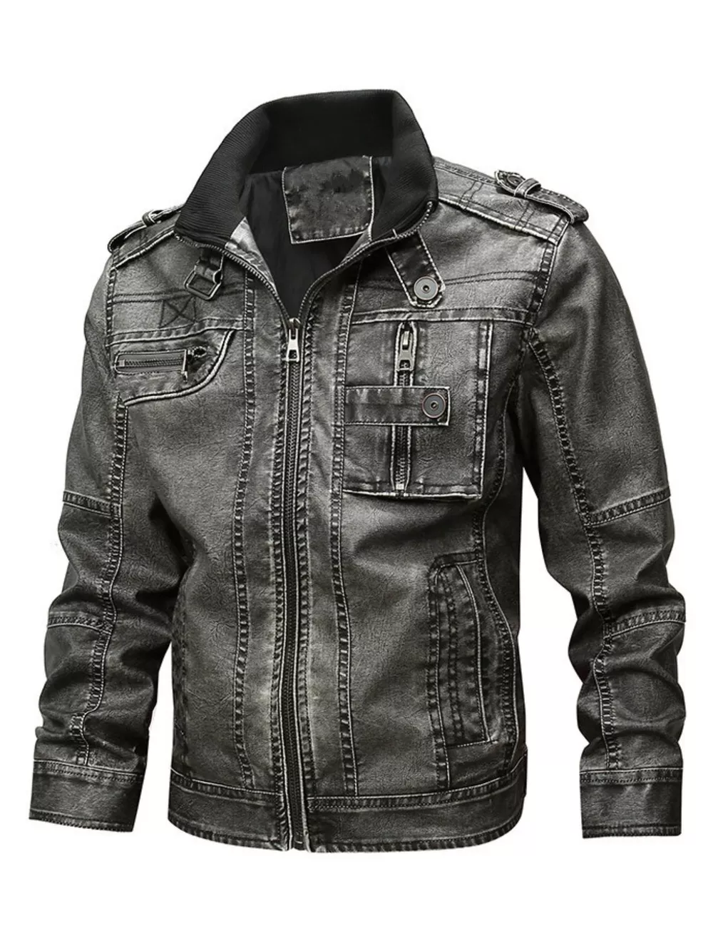 Men's Full Size Zip Up Long Sleeve Jacket Plus Size