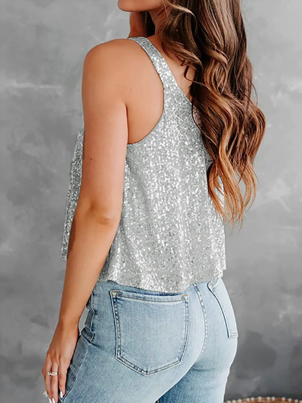 Sequin Scoop Neck Tank, image 17