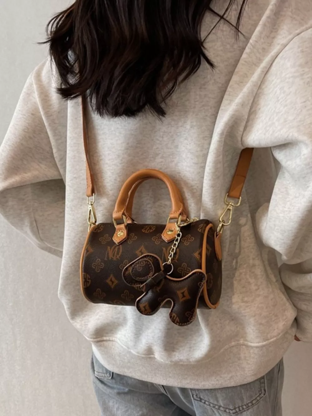 Barrel Crossbody Bag with Charm, image 4