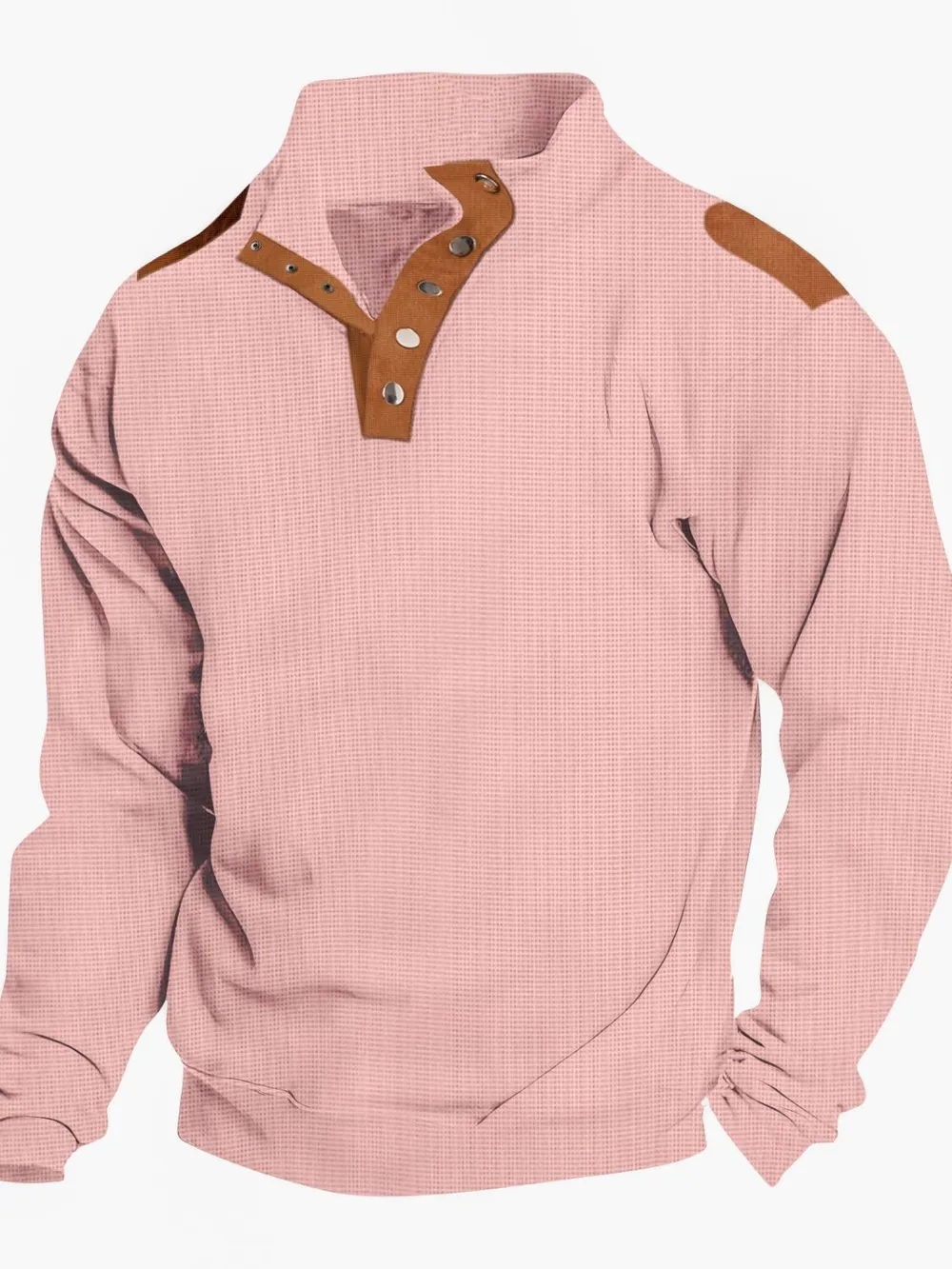 Men's Full Size Quarter Snap Long Sleeve Top Plus Size, image 8