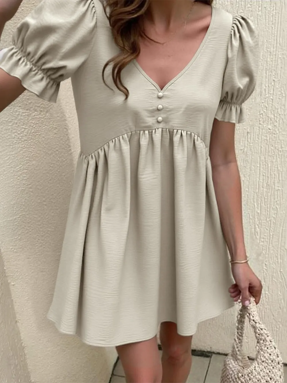 Puff Sleeve Babydoll Mini Dress, image 8