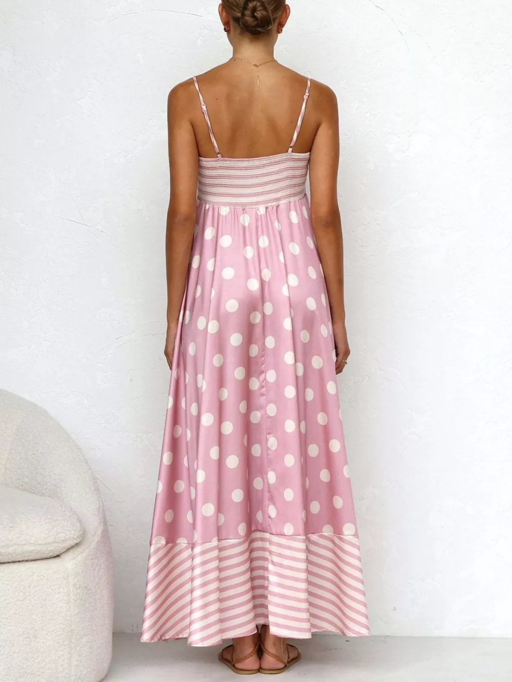 Printed Spaghetti Strap Maxi Dress, image 19