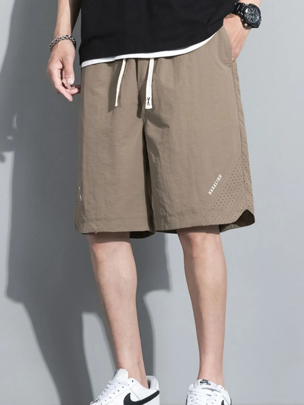 Men's Plus Size Drawstring Shorts with Pockets, image 6
