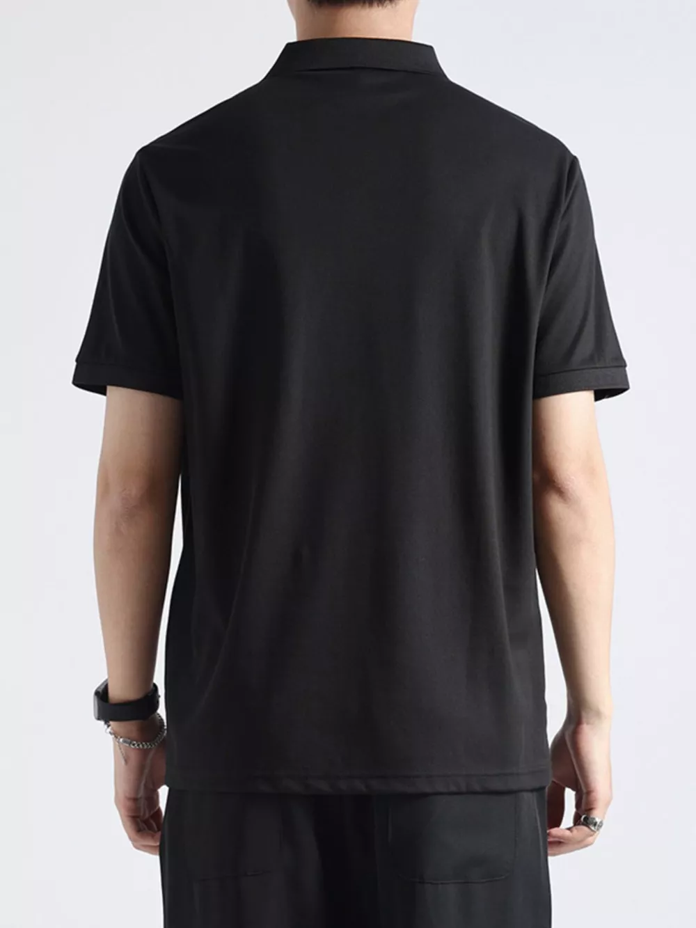 Men's Plus Size Button Detail Casual Textured Polo, image 5