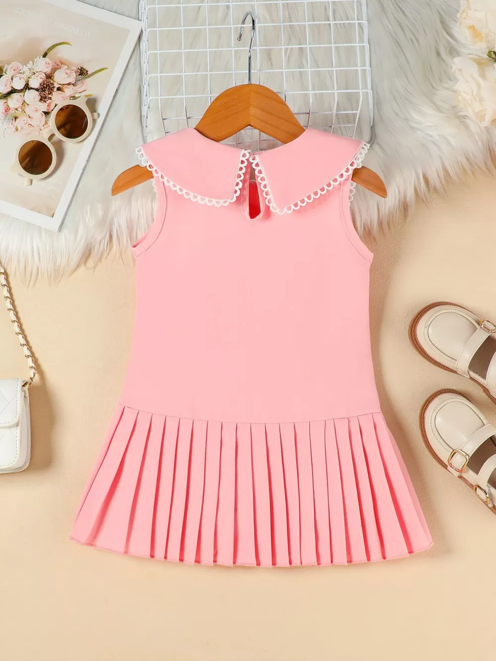 Children's Bow-Accented Pleated Dress, image 6