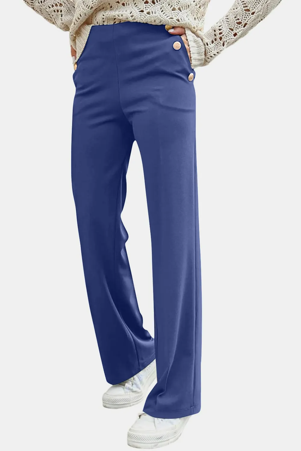 Decorative Button High Rise Pants, image 20