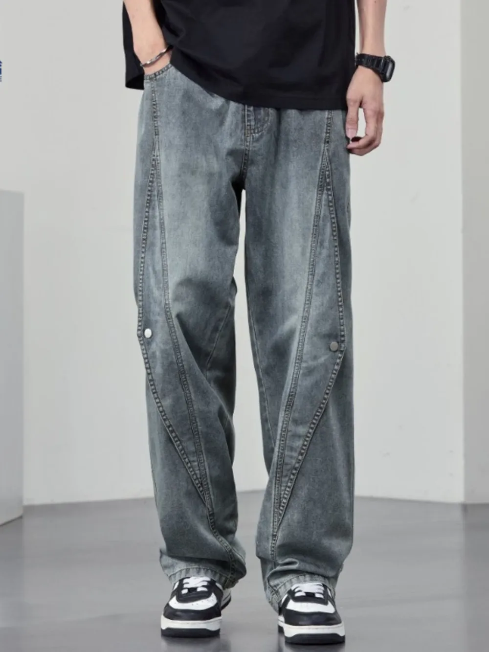 Men's Plus Size Wide Leg Jeans, image 6