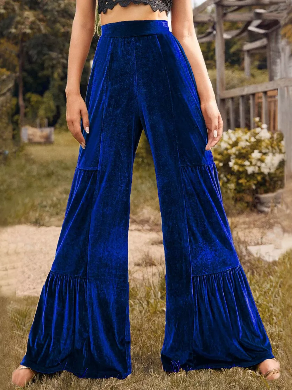 Velvet High Waist Wide Leg Pants, image 14