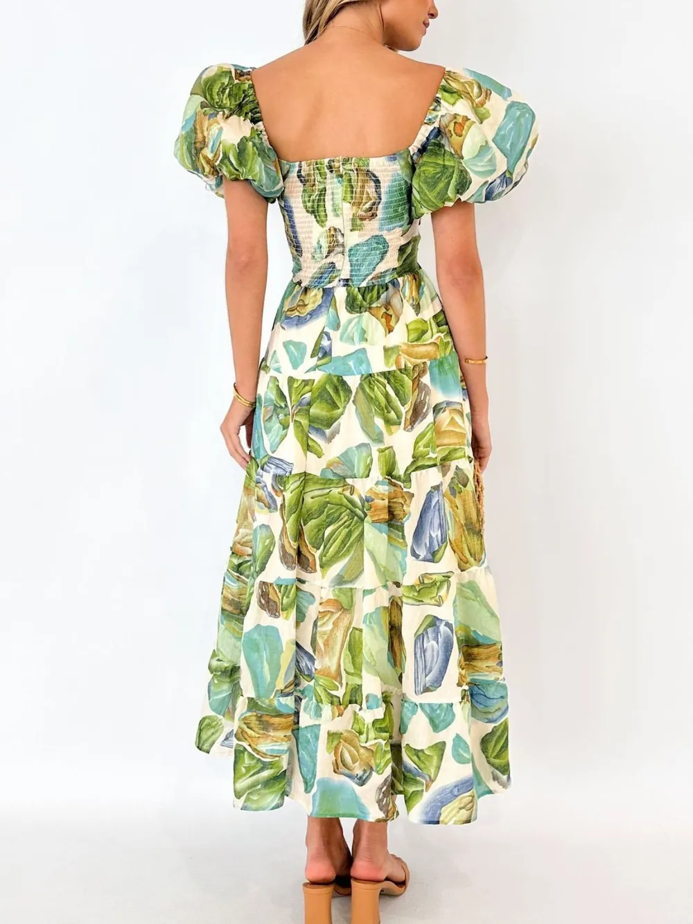 Off-Shoulder Floral Tiered Dress with Ruffle Details, image 25