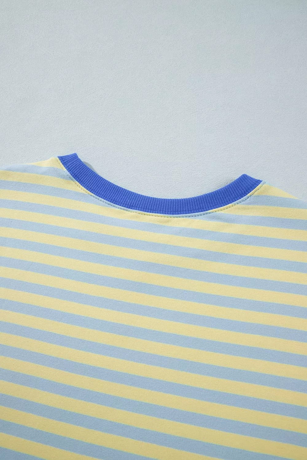 Stripe Colorblock Trim Crew Neck Loose Tee Drawstring Elastic Waist 2pcs Pant Set, image 6