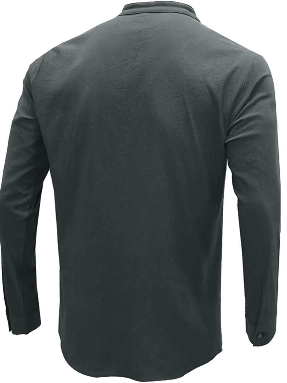 Men's Button Detail Long Sleeve Polo Shirt, image 4