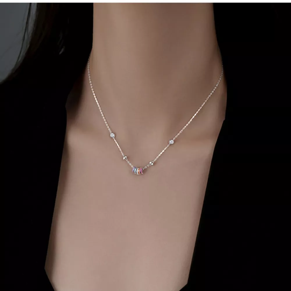 925 Sterling Silver Zircon Pendant Necklace, image 4