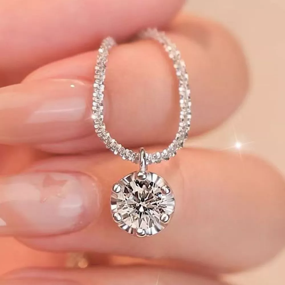 1 Carat Moissanite 925 Sterling Silver Necklace, image 6