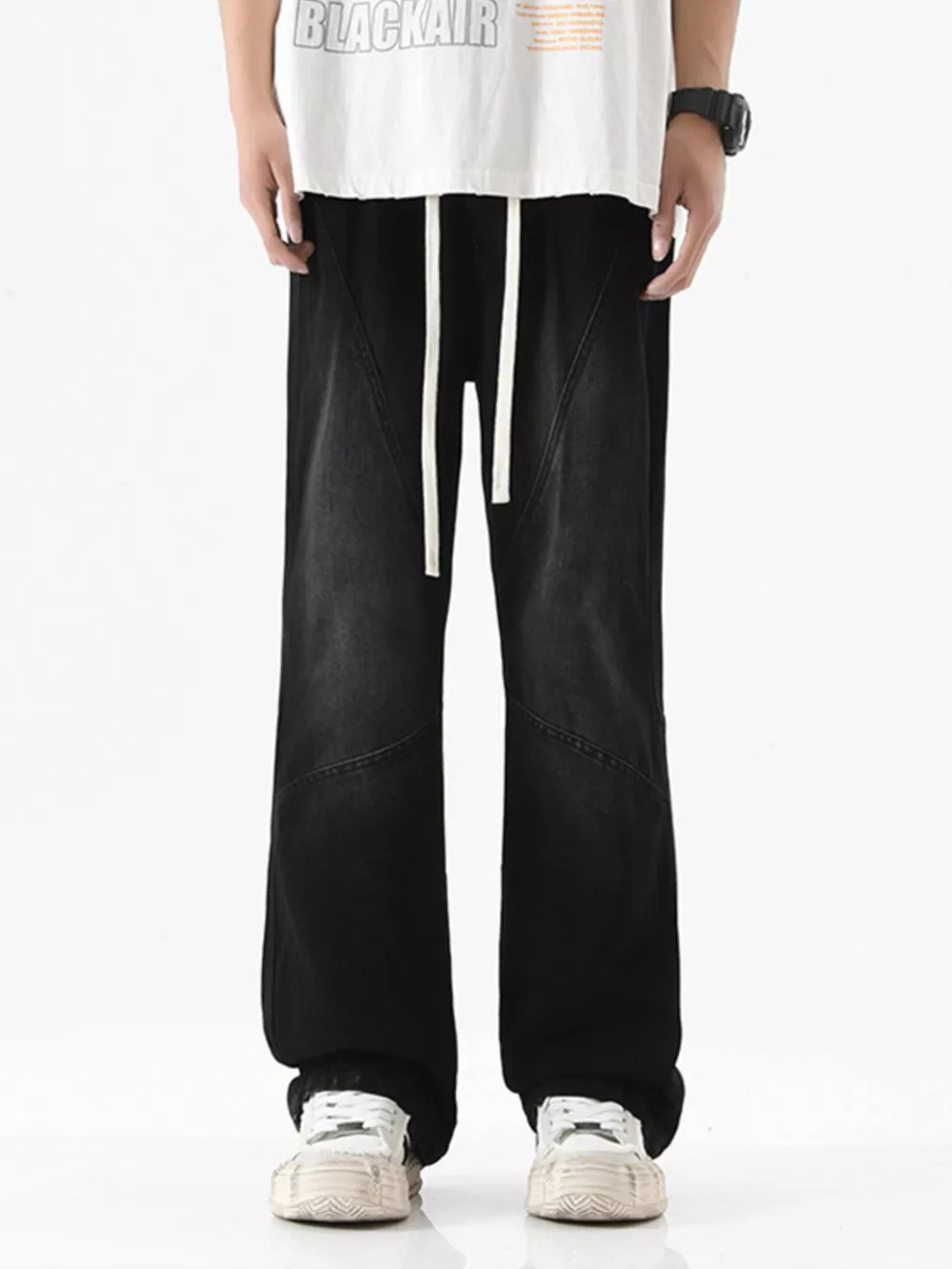 Men's Full Size Drawstring Wide Leg Jeans Plus Size, image 14