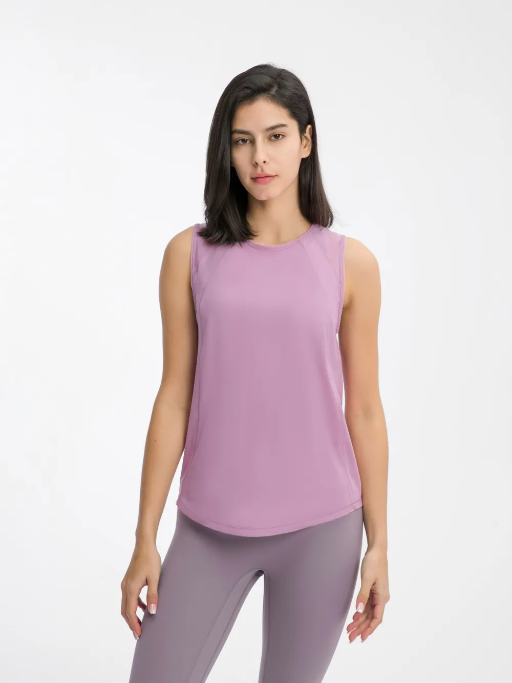 Cutout Back Round Neck Active Tank, image 26