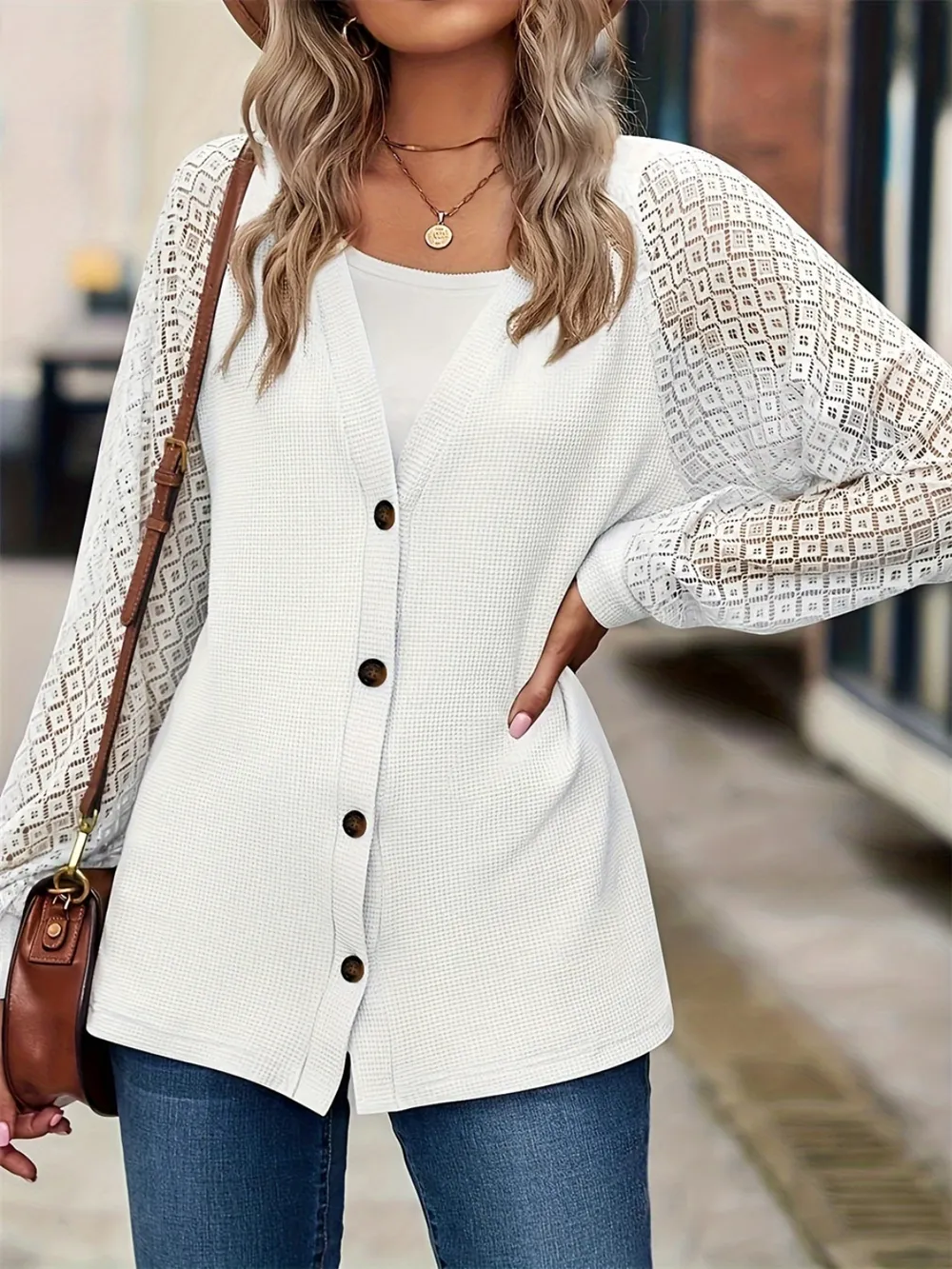 Button Up V-Neck Long Sleeve Outerwear, image 5