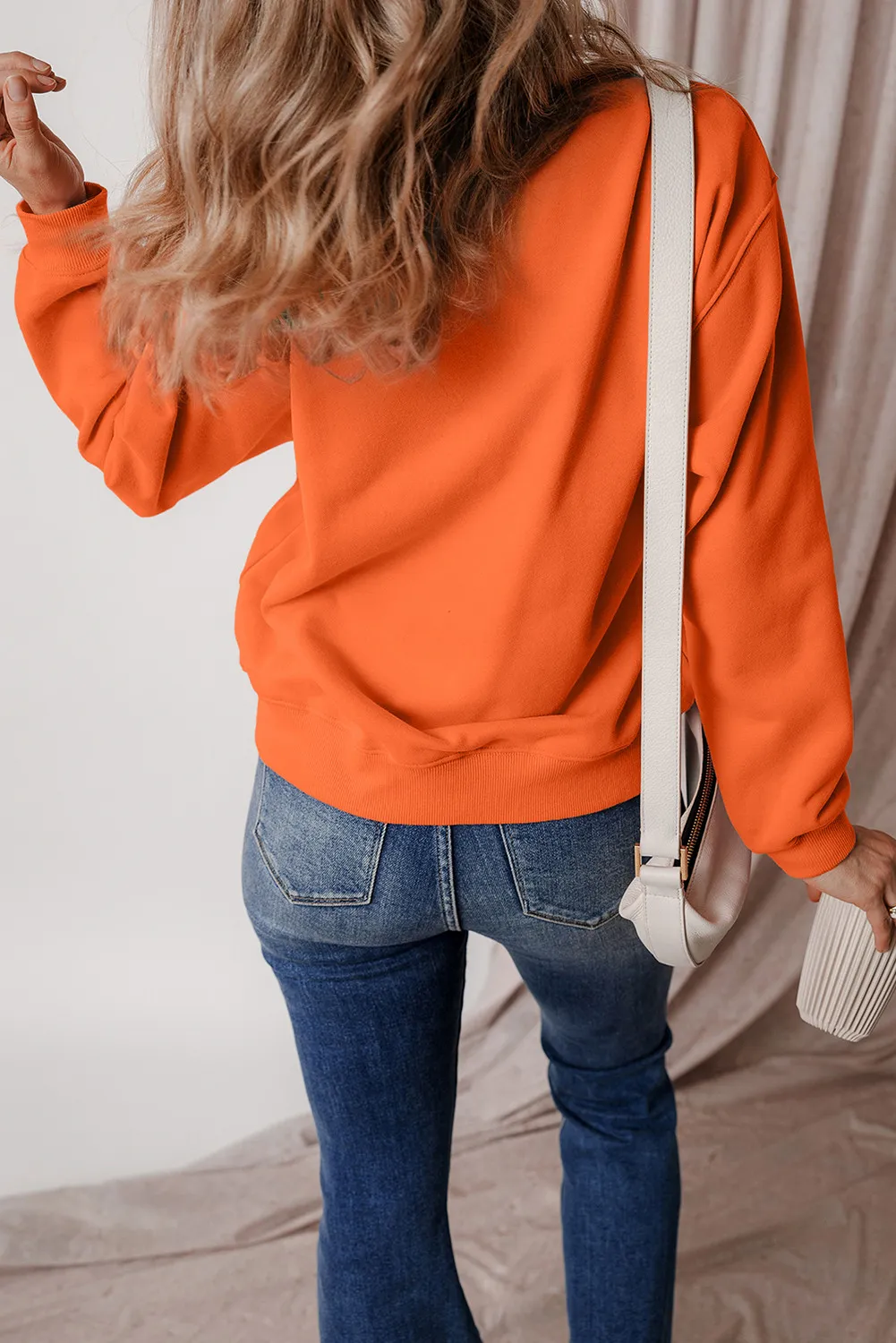 Letter Round Neck Long Sleeve Sweatshirt, image 2