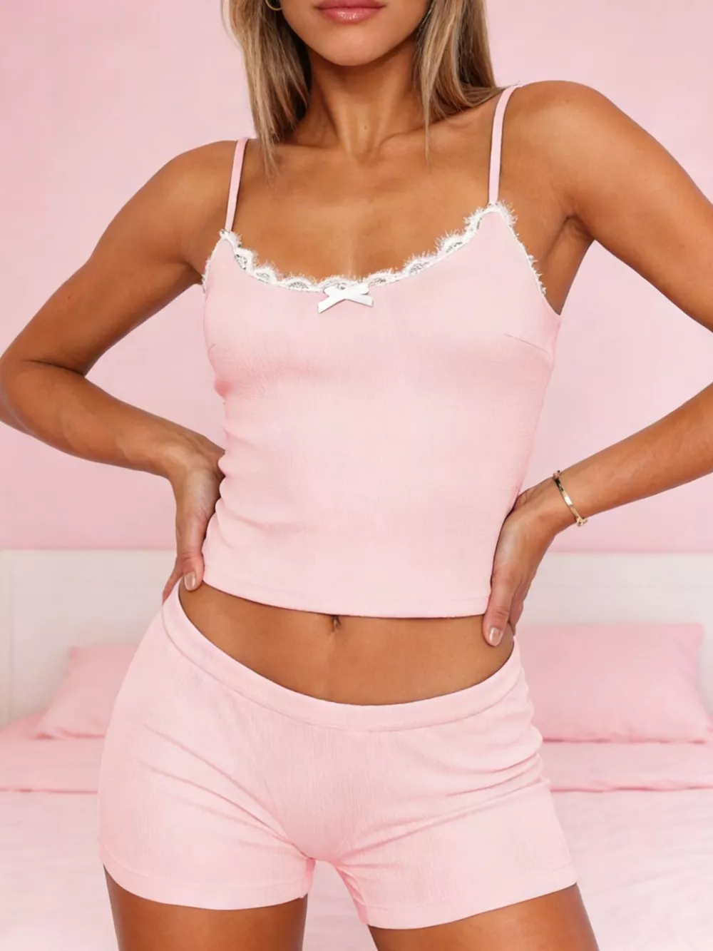 Contrast Trim Cami and Shorts Set, image 19