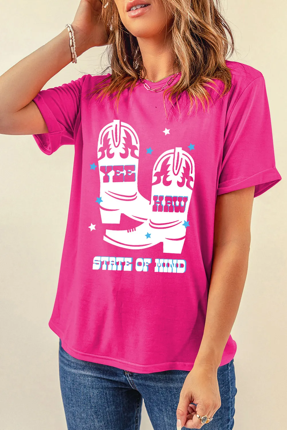 Graphic Round Neck Short Sleeve T-Shirt, image 4