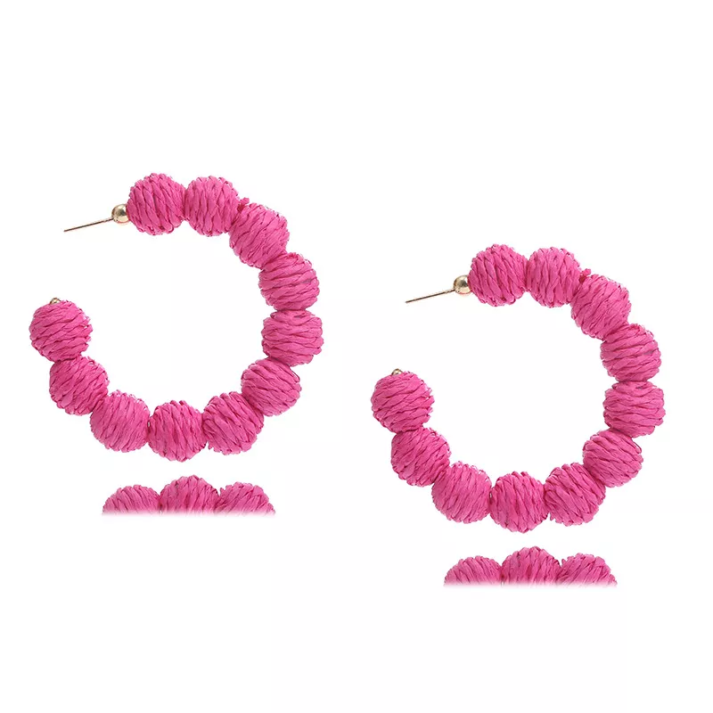 Raffia Grass C-Hoop Earrings, image 6