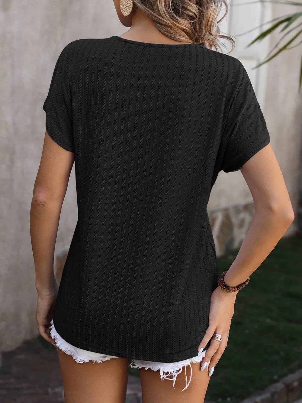 Textured Surplice Short Sleeve Blouse, image 16