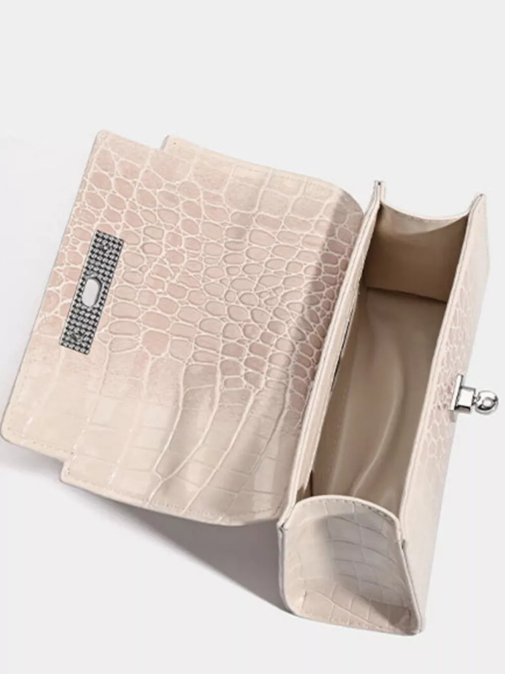 Croc-Embossed Top Handle Handbag, image 8