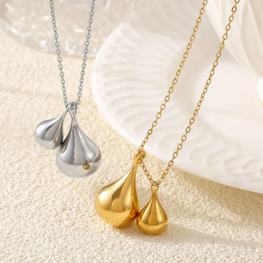 Stainless Steel Water Drop Shape Pendant Necklace, image 7