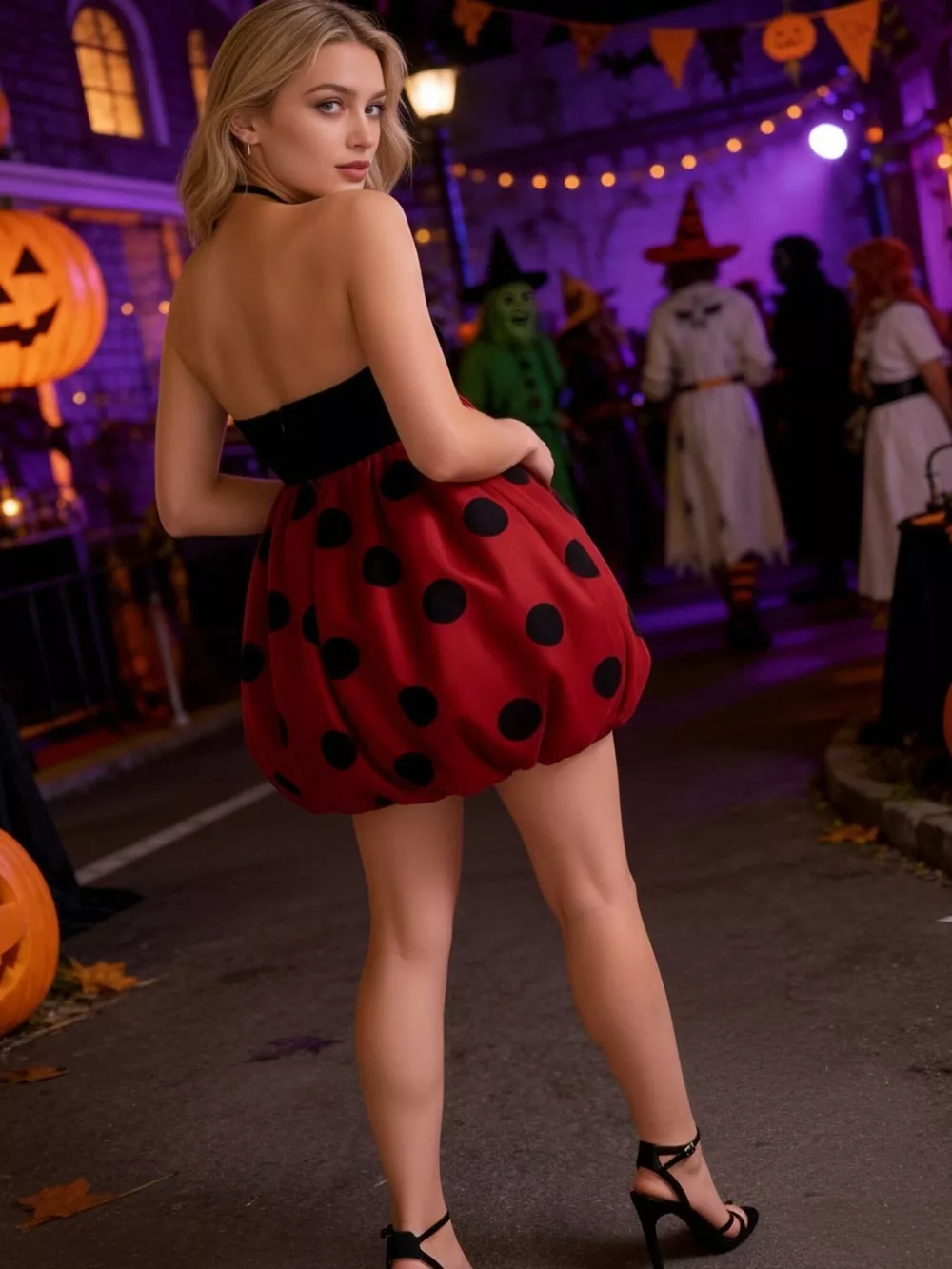Halloween Ladybug Halter Neck Bubble Dress, image 7