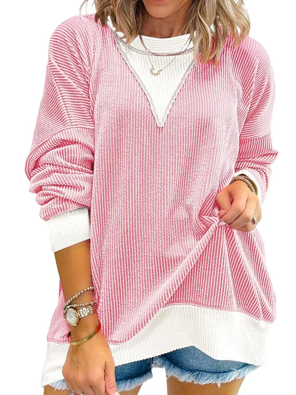 Contrast Dropped Shoulder Sweatshirt, image 5