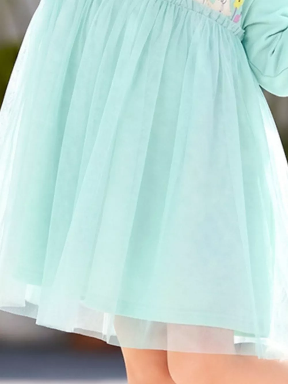 Children's Bunny Round Neck Tulle Dress, image 4