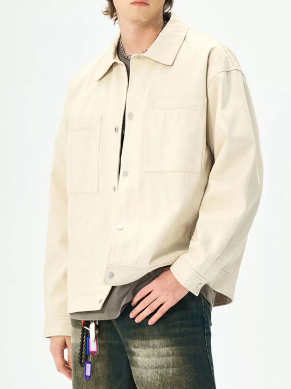Men's Plus Size Casual Snap Down Jacket