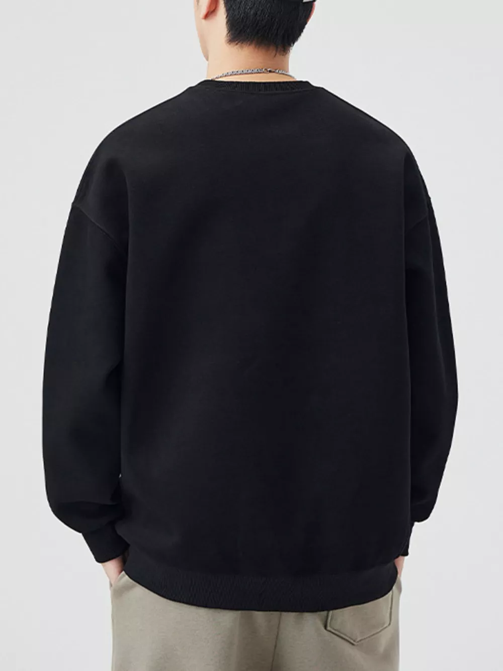 Men's Plus Size Crew Neck Long Sleeve Sweatshirt, image 3