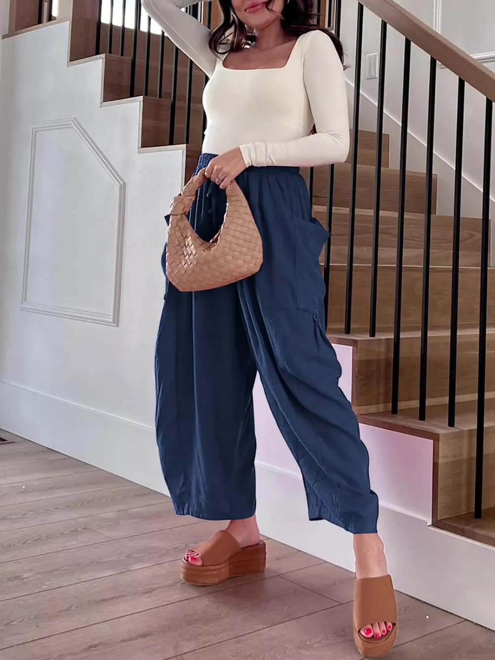Full Size Drawstring Pants with Pockets Plus Size, image 14