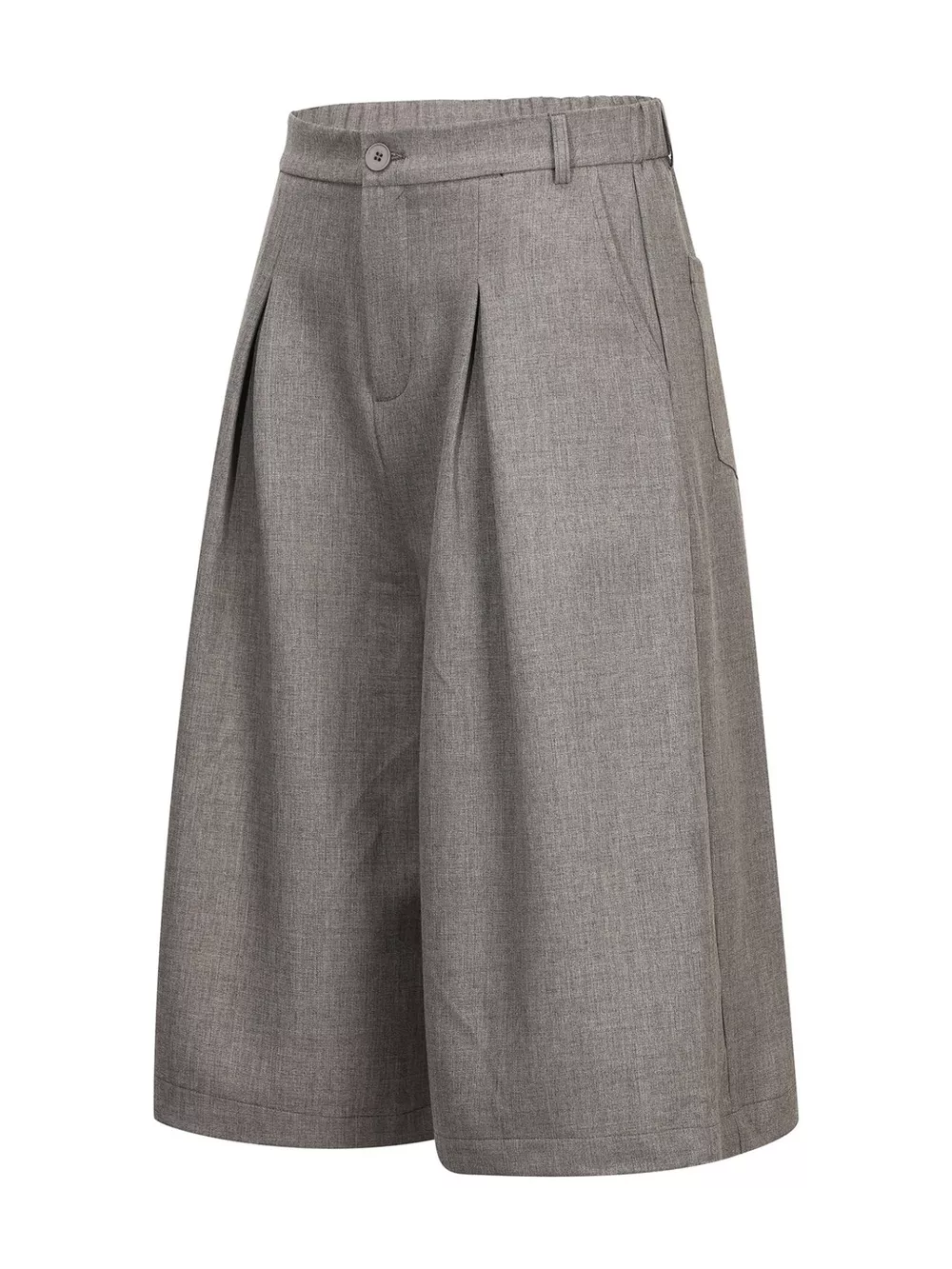 Men's High-Waisted Pleated Wide-Leg Capri Pants, image 3