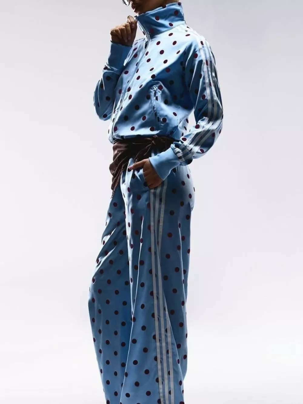 Polka Dot Zip Up Outerwear and Pants Set, image 10