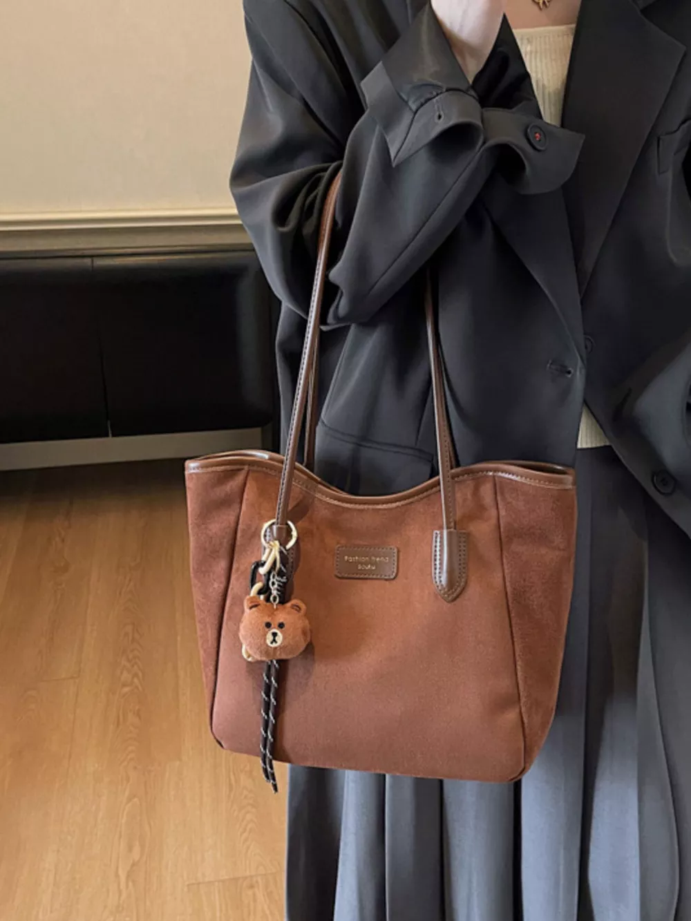 Suede Casual Tote Bag, image 9