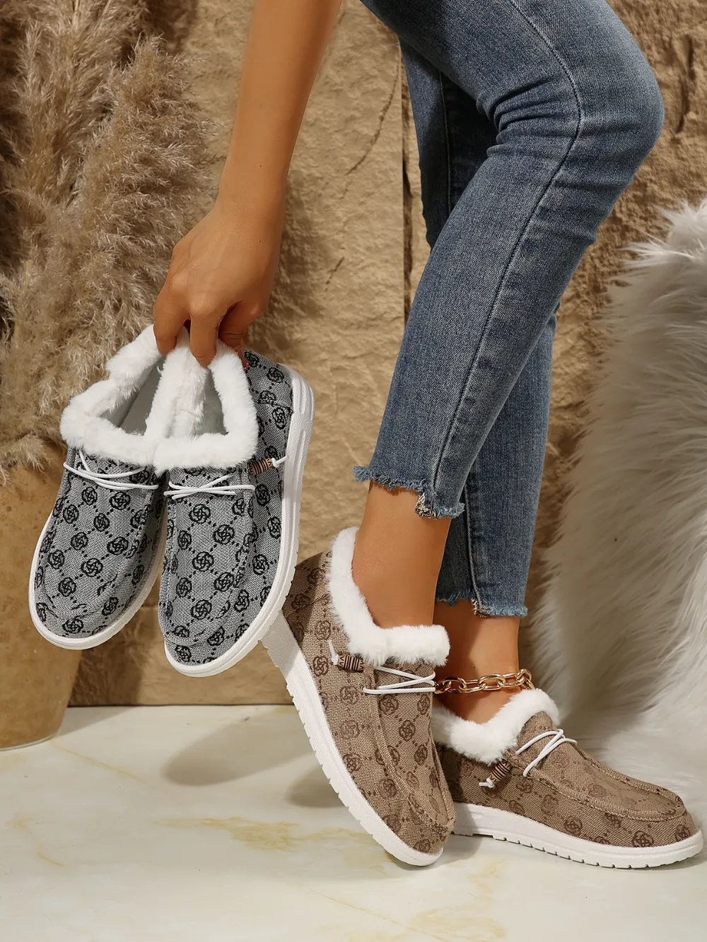 Printed Round Toe Flat Slip-Ons, image 30